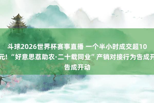 斗球2026世界杯赛事直播 一个半小时成交超10万元! “好意思荔助农·二十载同业”产销对接行为告成开动