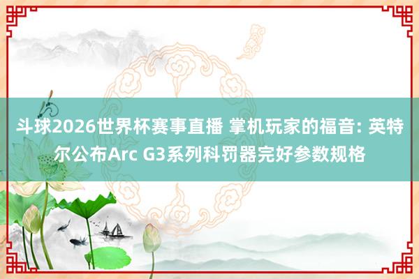 斗球2026世界杯赛事直播 掌机玩家的福音: 英特尔公布Arc G3系列科罚器完好参数规格