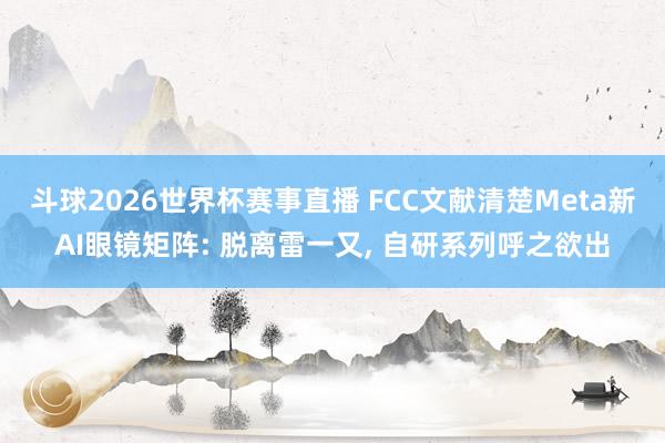 斗球2026世界杯赛事直播 FCC文献清楚Meta新AI眼镜矩阵: 脱离雷一又, 自研系列呼之欲出