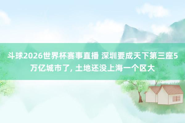 斗球2026世界杯赛事直播 深圳要成天下第三座5万亿城市了, 土地还没上海一个区大