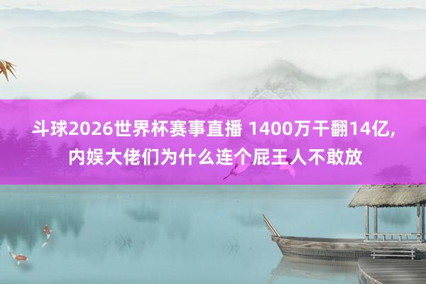 斗球2026世界杯赛事直播 1400万干翻14亿, 内娱大佬们为什么连个屁王人不敢放