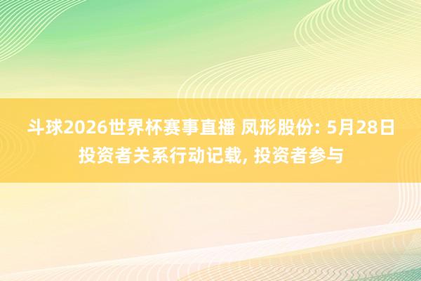 斗球2026世界杯赛事直播 凤形股份: 5月28日投资者关系行动记载, 投资者参与