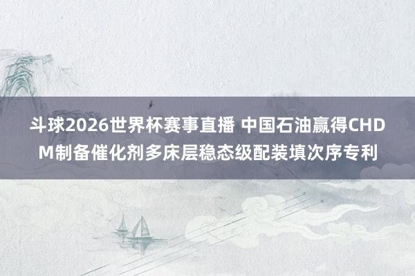 斗球2026世界杯赛事直播 中国石油赢得CHDM制备催化剂多床层稳态级配装填次序专利