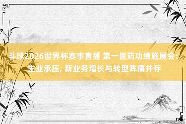 斗球2026世界杯赛事直播 第一医药功绩施展会: 主业承压, 新业务增长与转型阵痛并存