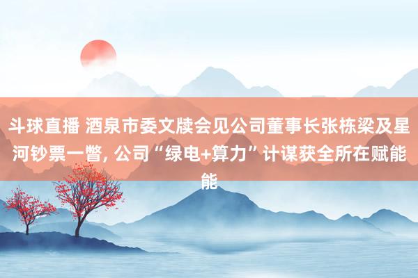斗球直播 酒泉市委文牍会见公司董事长张栋梁及星河钞票一瞥, 公司“绿电+算力”计谋获全所在赋能