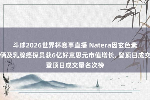 斗球2026世界杯赛事直播 Natera因玄色素瘤合营技俩及乳腺癌探员获6亿好意思元市值增长, 登顶日成交量名次榜