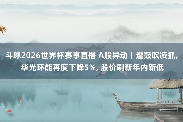 斗球2026世界杯赛事直播 A股异动丨遭鼓吹减抓, 华光环能再度下降5%, 股价刷新年内新低