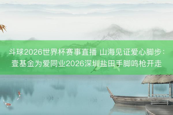 斗球2026世界杯赛事直播 山海见证爱心脚步：壹基金为爱同业2026深圳盐田手脚鸣枪开走