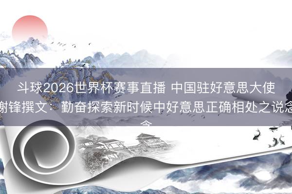 斗球2026世界杯赛事直播 中国驻好意思大使谢锋撰文：勤奋探索新时候中好意思正确相处之说念
