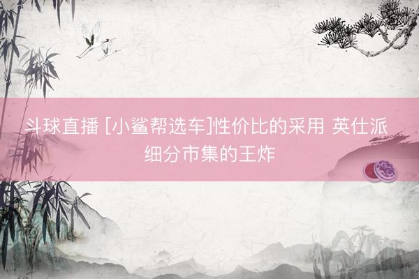 斗球直播 [小鲨帮选车]性价比的采用 英仕派 细分市集的王炸
